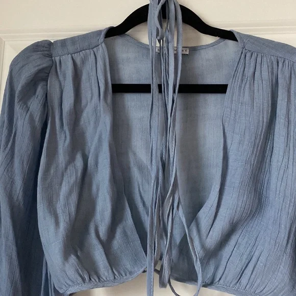 Vici Dara Long Sleeve Wrap Crop Top - Picture 3 of 4